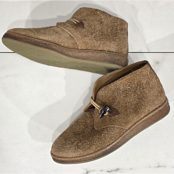 Trask Italian Suede Ankle Boot Brown Horn Toggle Bootie Womens Carissa 8M - Picture 10 of 14